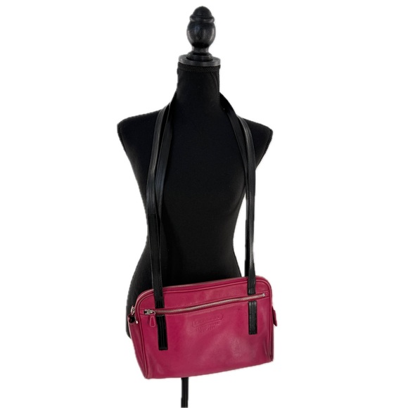 Coach Handbags - Coach Leatherware Berry & Black Leather Messenger Travel Bag Style 5068 Vintage